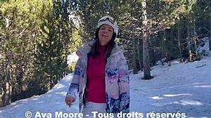 Ava Moore Caught Masturbating Outdoors on Train