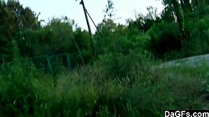 Saucy teen enjoys outdoor adventures