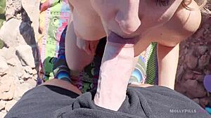 Real amateur girlfriend gets public pov creampie, wow!