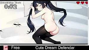 Cute dream defender in anime game