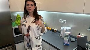 OMG, stepmom's huge cock got me hooked! She made me suck it dry... 😱