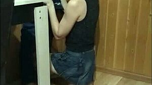 while the guests were walking i made a great blowjob on the balcony