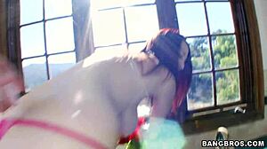 Jessica Robbins shows off her perfect redhead tits and ass in solo display