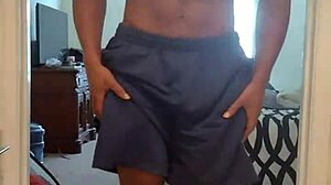 Brunette roommate in sexy workout with feet and stockings