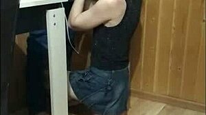 while the guests were walking i made a great blowjob on the balcony