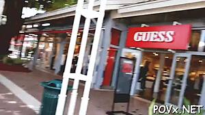 Teen sucking cock in hardcore European porn video