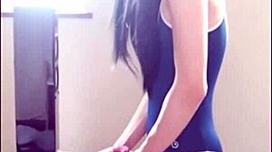 shemale gets freaky with a plastic cock