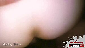 Amateur slut bent over in doggystyle double penetration with anal orgasm closeup