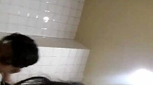 Moon Bent Over in Public Bathroom for Doggy Anal Fuck