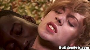 black soldier drills european asshole with rough power