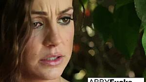 Abigail Mac Showers Naked in the Woods for Solo Fun