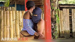 Man touches a naked girl outdoors in this amateur scene