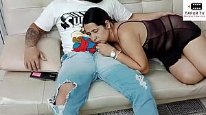 Stepmother's massage turns into deepthroat sucking session