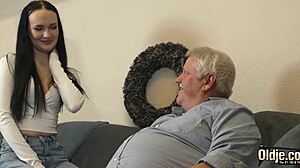 sasha sparrow's tight pussy becomes this old guy's wild christmas gift in a naughty encounter