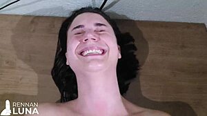 Novinha SCREAMING while taking big cock in pink pussy