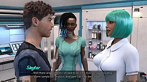 stranded in space, she wants to touch my cock