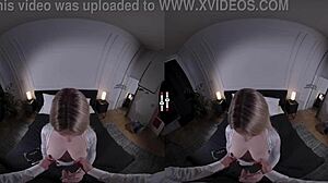 Blonde boss sucks big cock in VR