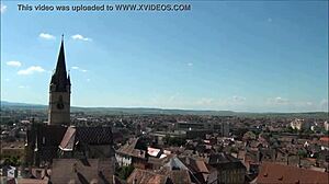 Top view of Sibiu, Romania, showcasing stunning tourist spots.