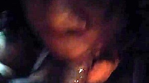 Bbw gives sloppy blowjob to big black cock