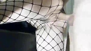 Slender girlfriend in skirt and stockings fucked standing with cum inside?