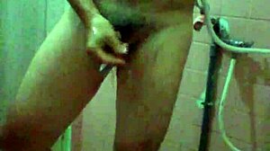 gay guy shows his ass in bathroom