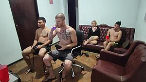 we were just playing video games but ended up in a passionate bisexual orgy