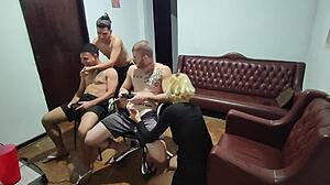 we were just playing video games but ended up in a passionate bisexual orgy