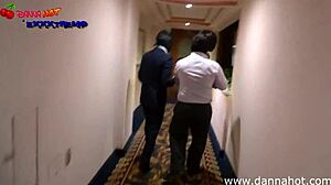 Damn! Danna Hot Takes Two Cocks at Bar Outdoor!