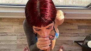 Argentina champion sloppy blowjob full of milk by petite cute girl with small waist babe