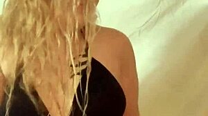 hot blonde dances wildly in crotchless panties, turning me on!