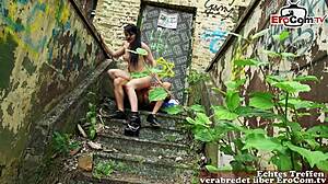 yo, young gothic satanist teen 18+ picked up for outdoor erotic date without condom pov