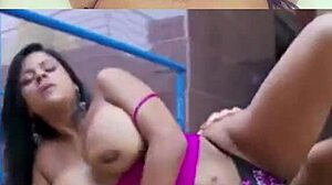 I'm perving over Phumla's cameltoe pussy in bikini by the outdoor pool