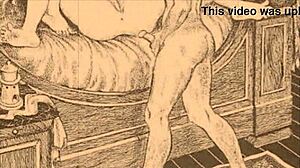 vintage erotic animation from antique hentai cartoon