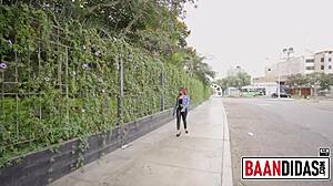 The horny redhead takes MILKY BEAR to FUCK in the studio