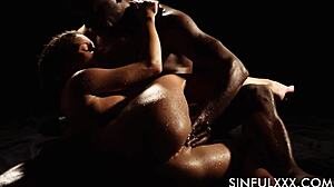 Wet sucking and fucking monster cocks close-up