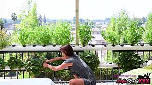 I am milf sofie marie picking fruit before wanking outdoors