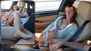 gabby lamb, hot milf redhead, sucking and fucking guy in car for casting interview