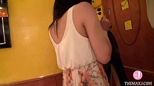 yo, strip her coat off and shoot that sexy japanese body now