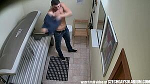 top secret spy cam of public gay solarium