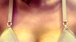 sweaty gym slut trains in bra, dripping with desire