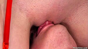 Busty Redhead Dominates Bound Man in Rough Play