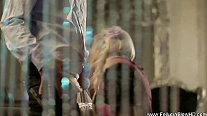 secret blowjob fantasy with beautiful german blonde swallowing cum