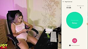 Pumping up petite babe's vagina muscles, so fun! 💪😉