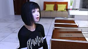 吸血鬼王子Atlas在游戏中发现可爱中国女孩Yuki，他先手指她，然后是火辣口交。