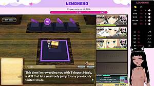 Vtuber Lewdneko Moans with Big Tits in Hentai Game Evenicle Part 6.