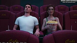 18yo Redhead’s Public Cinema Blowjob with Creampie