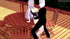 Azur Lane Belfast Fucks In Restaurant Quickly