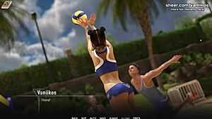 Busty Young Babe in Public College Shower Game