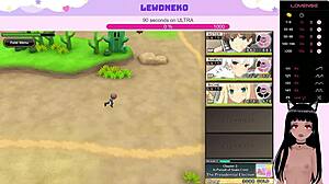 Vtuber Lewdneko Moans with Big Tits in Hentai Game Evenicle Part 6.