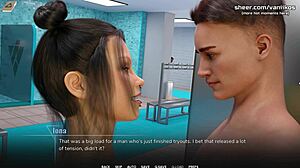 Busty Young Babe in Public College Shower Game